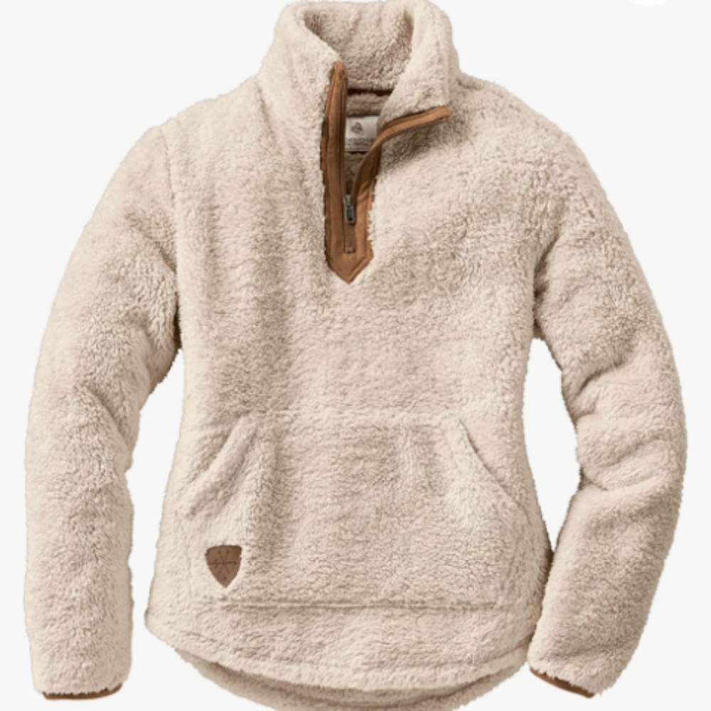 Fuzzy quarter zip serpa sweater